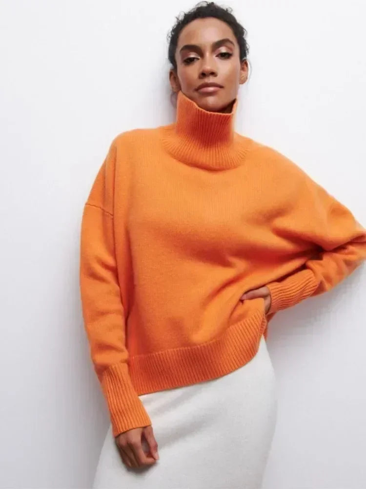 Maeva Cozy Knit High Neck Sweater