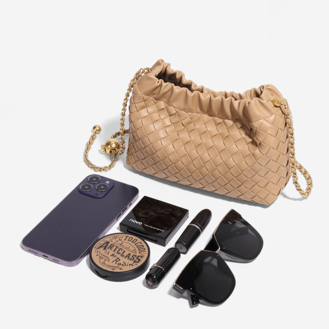 Plush Woven Cloud Shoulder Bag