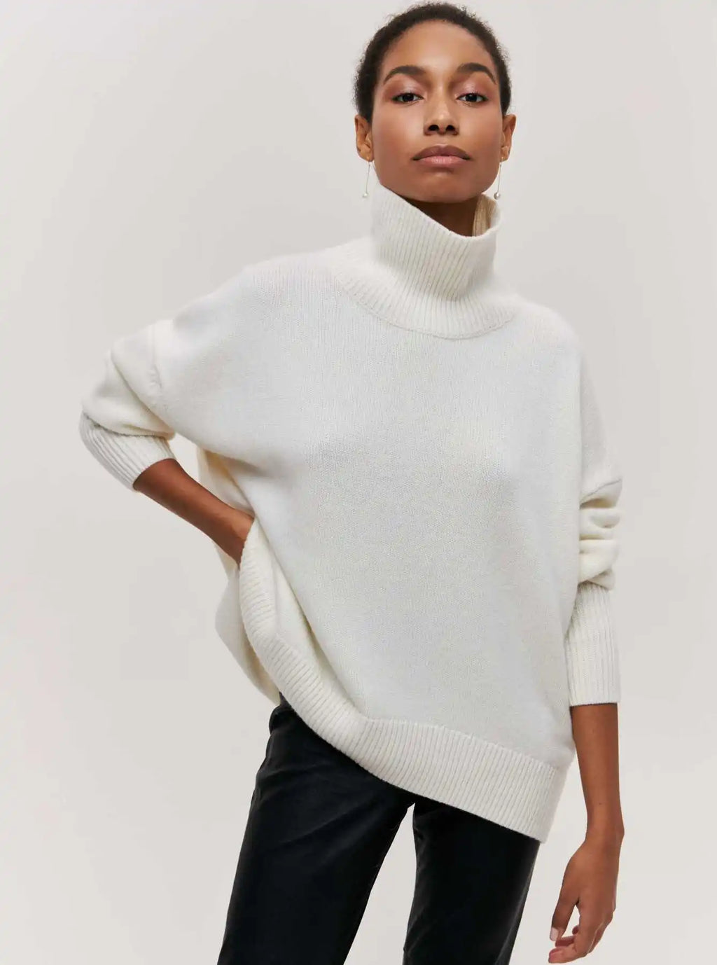 Maeva Cozy Knit High Neck Sweater