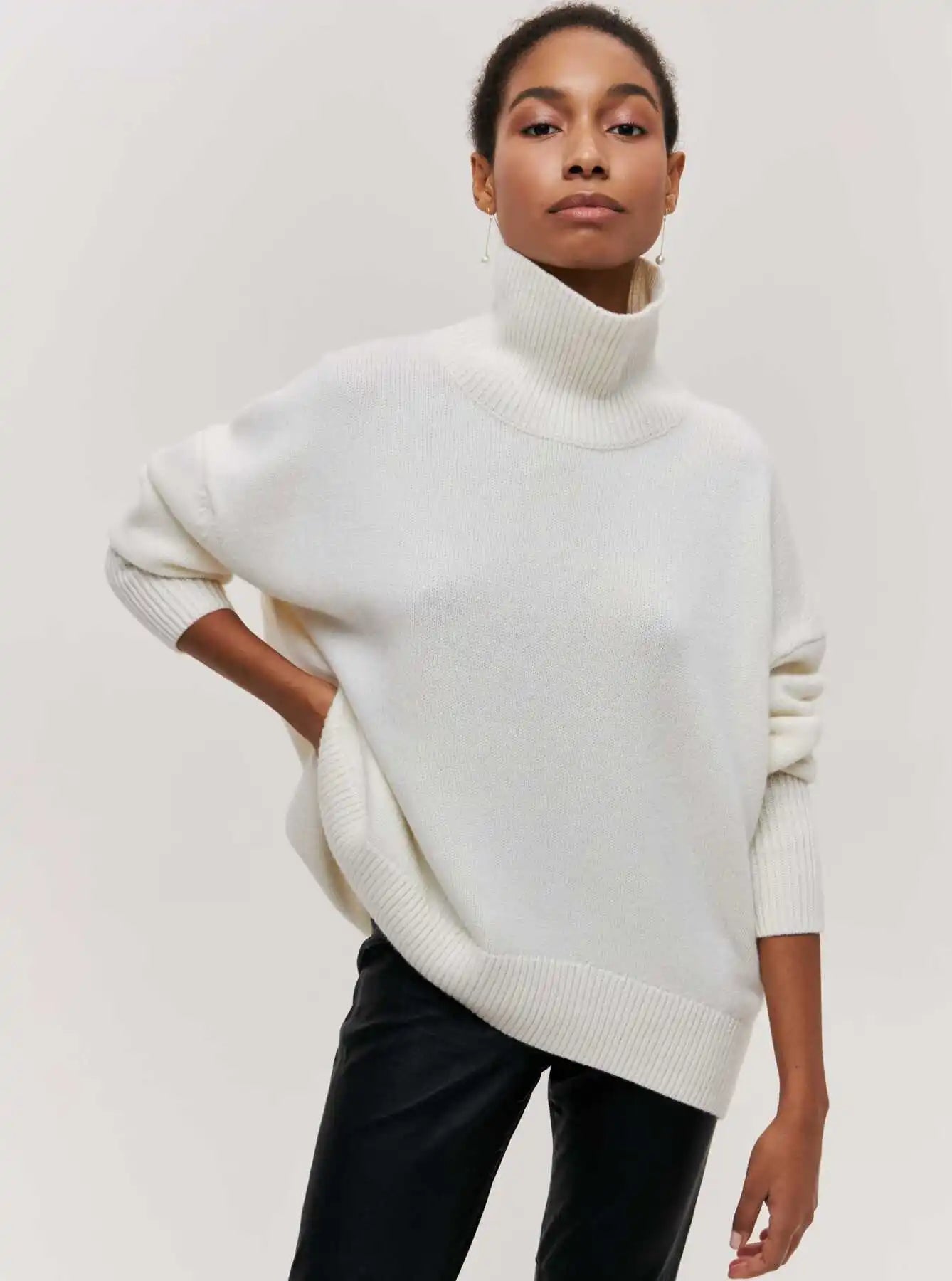 Maeva Cozy Knit High Neck Sweater