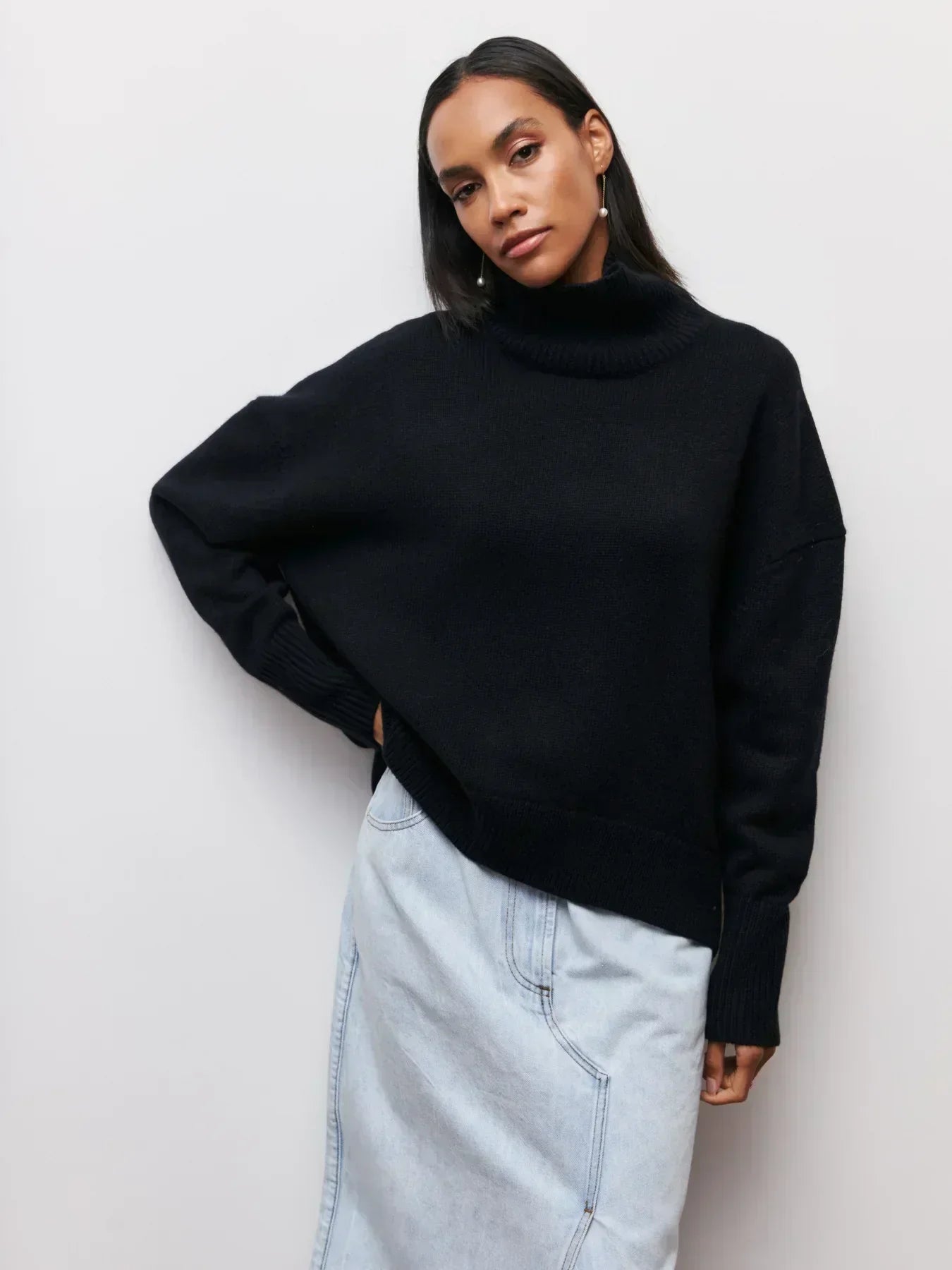 Maeva Cozy Knit High Neck Sweater