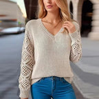 Aubrey V Neck Sweater Handmade Details