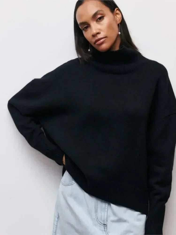 Maeva Cozy Knit High Neck Sweater