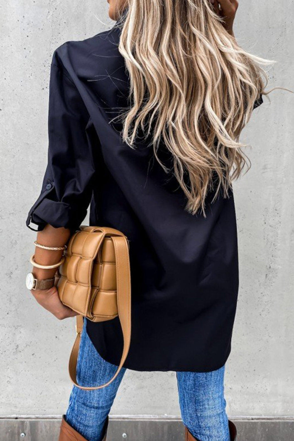 Chic High-Low Button Down Blouse