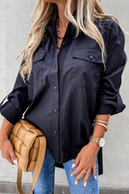 Chic High-Low Button Down Blouse