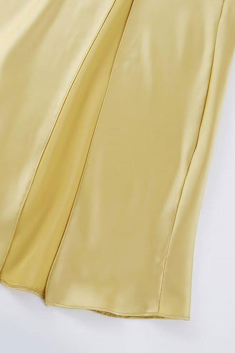 Stunning One Shoulder Satin Midi Dress