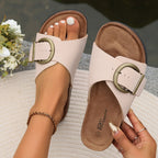 Chic Buckle Slide Sandals for Women