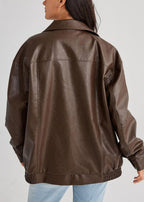 Women's Sleek Leather Moto Jacket