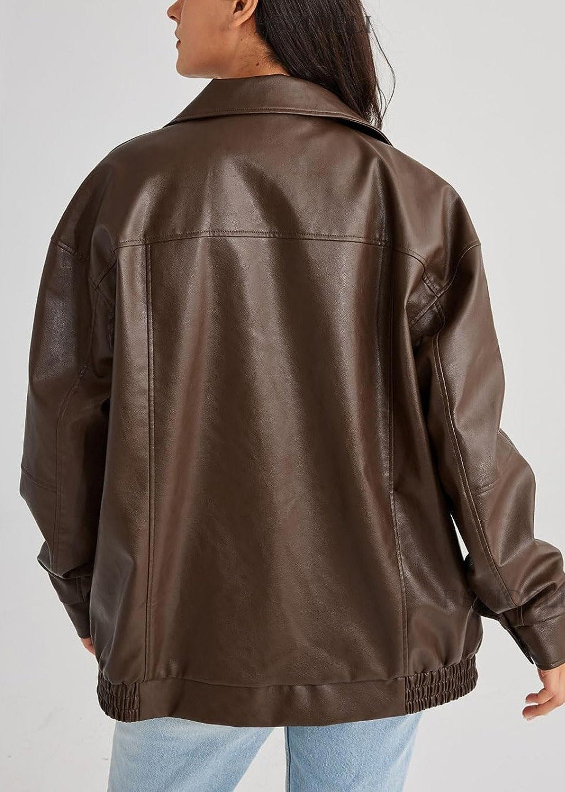 Women's Sleek Leather Moto Jacket