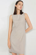 Chic Khaki Fitted Sleeveless Mini Dress
