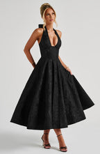 Elegant Vintage Sweetheart Midi Dress