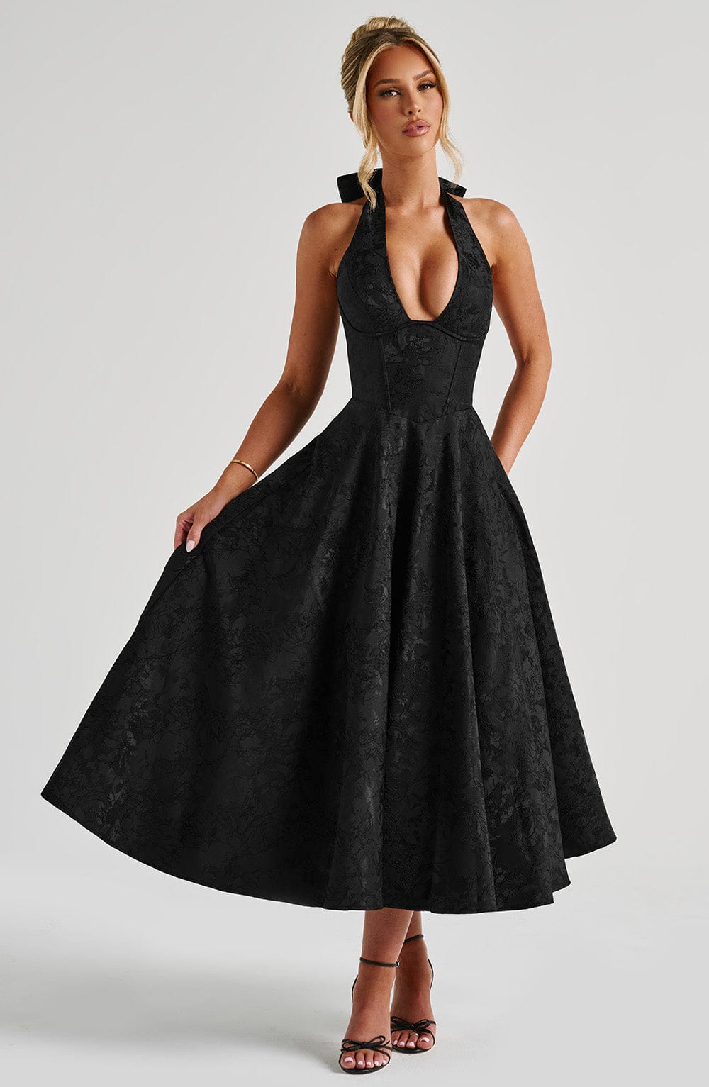 Elegant Vintage Sweetheart Midi Dress