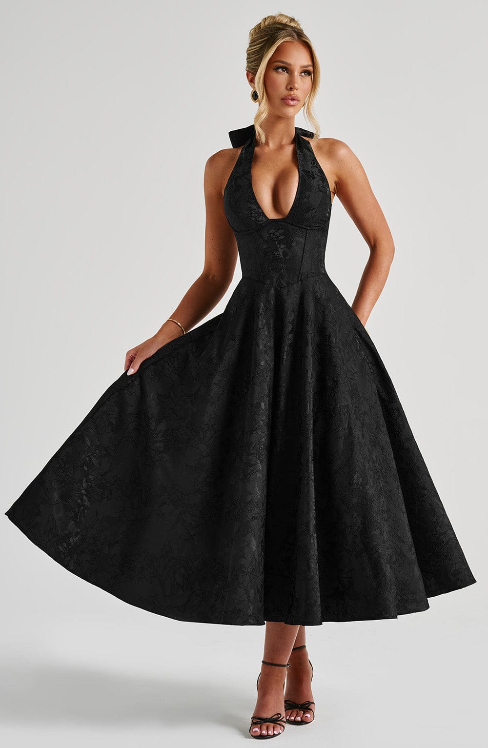 Elegant Vintage Sweetheart Midi Dress