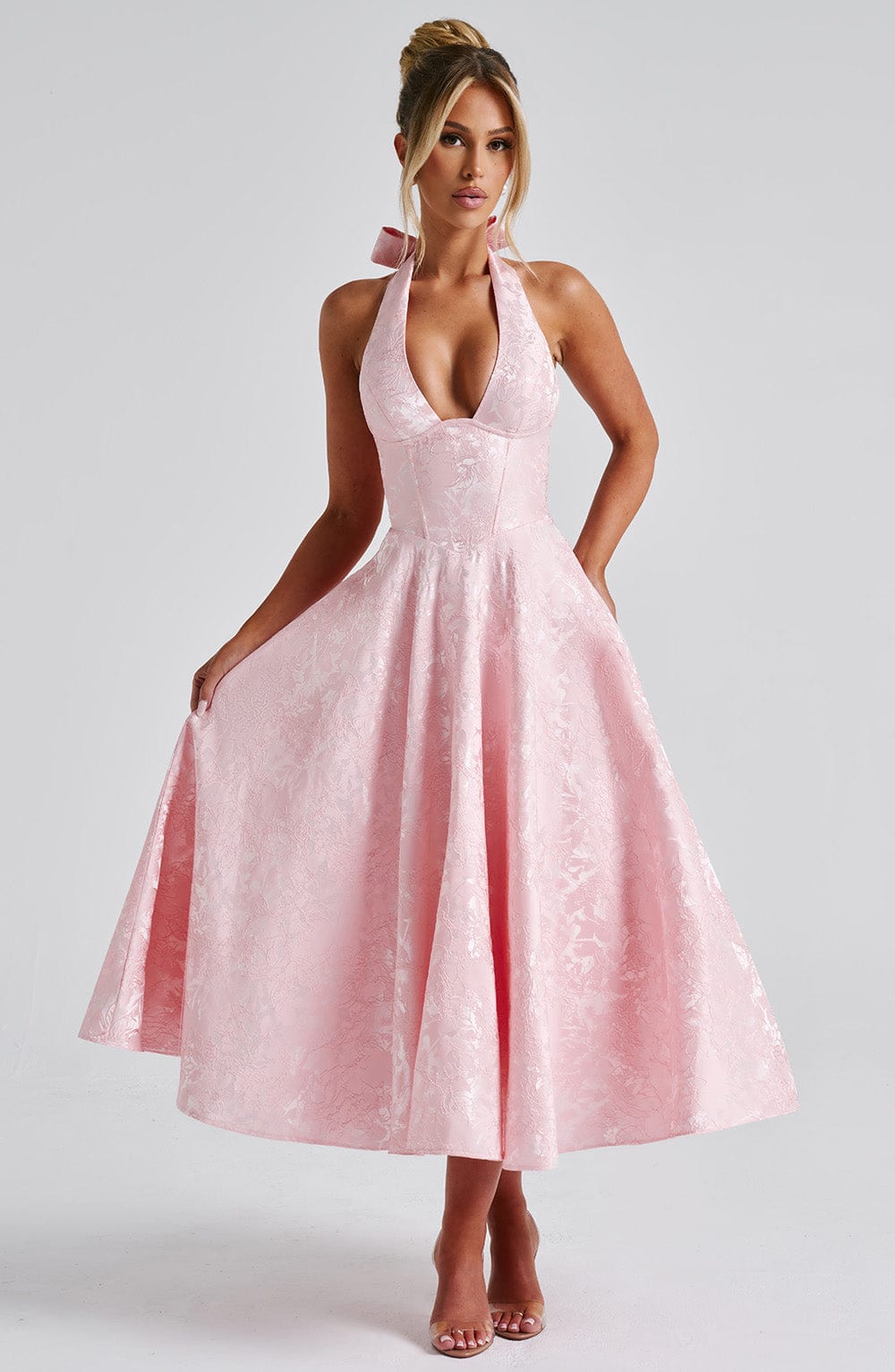 Elegant Vintage Sweetheart Midi Dress