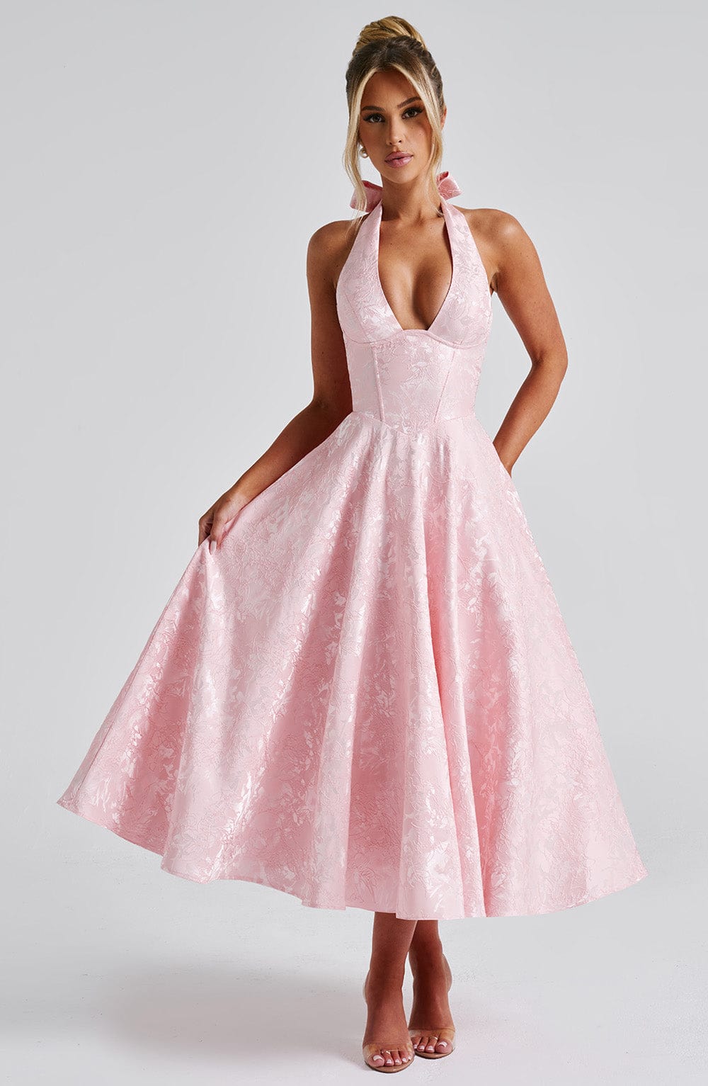 Elegant Vintage Sweetheart Midi Dress