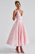 Elegant Vintage Sweetheart Midi Dress