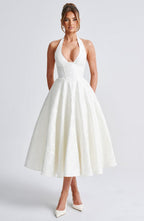 Elegant Vintage Sweetheart Midi Dress