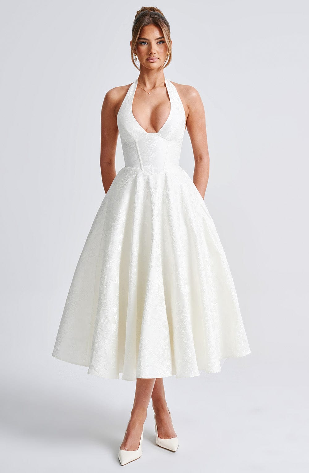 Elegant Vintage Sweetheart Midi Dress