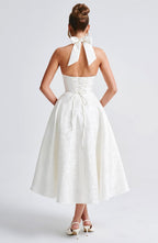Elegant Vintage Sweetheart Midi Dress