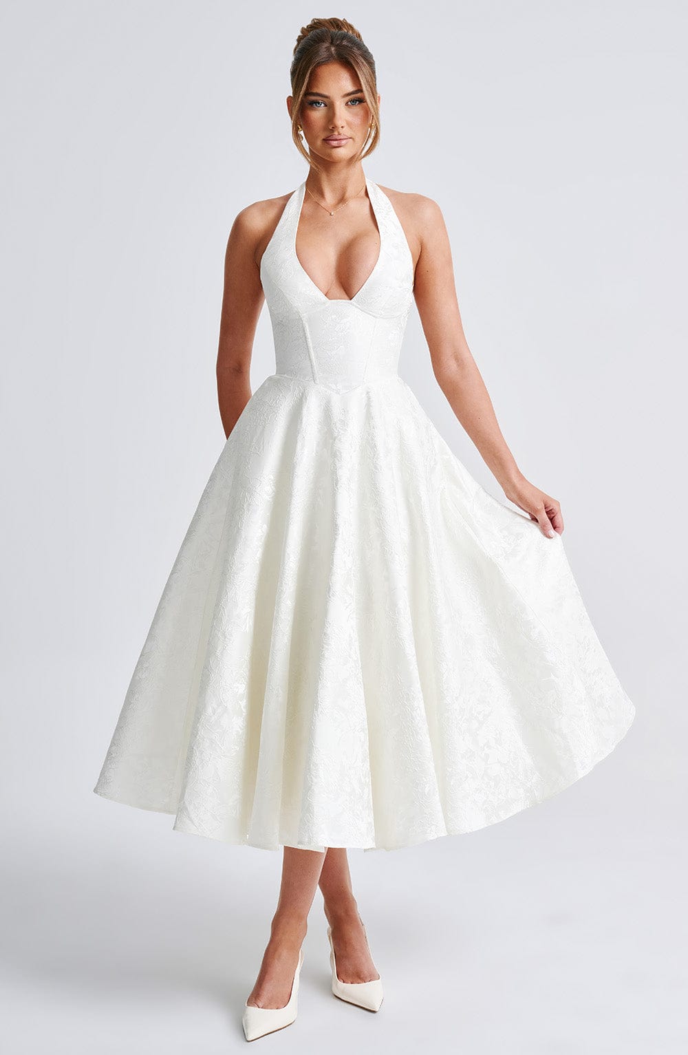 Elegant Vintage Sweetheart Midi Dress