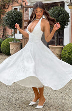 Elegant Vintage Sweetheart Midi Dress