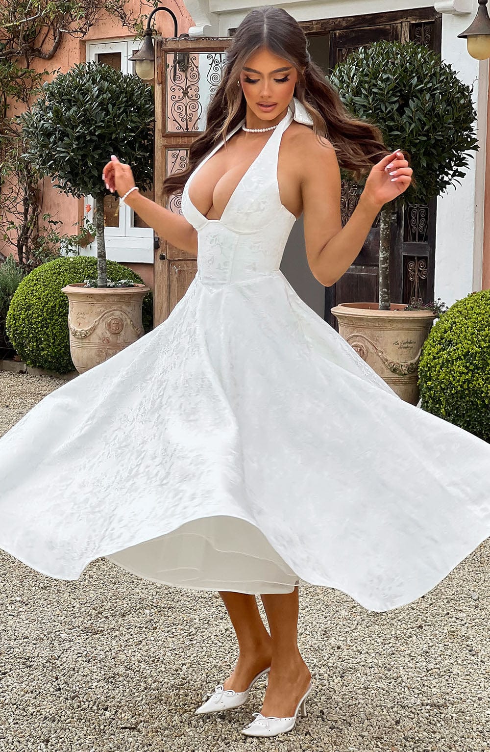 Elegant Vintage Sweetheart Midi Dress
