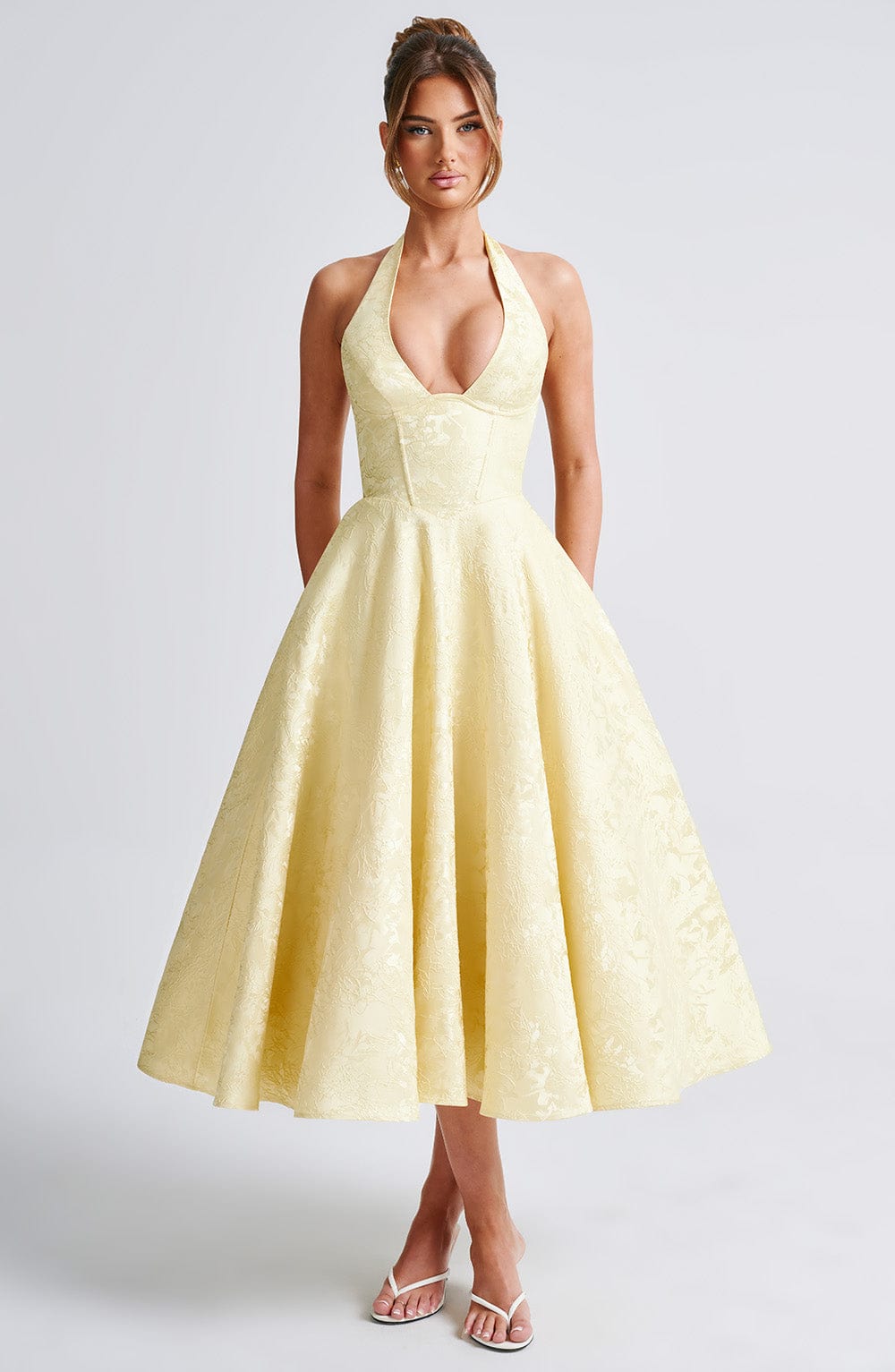Elegant Vintage Sweetheart Midi Dress
