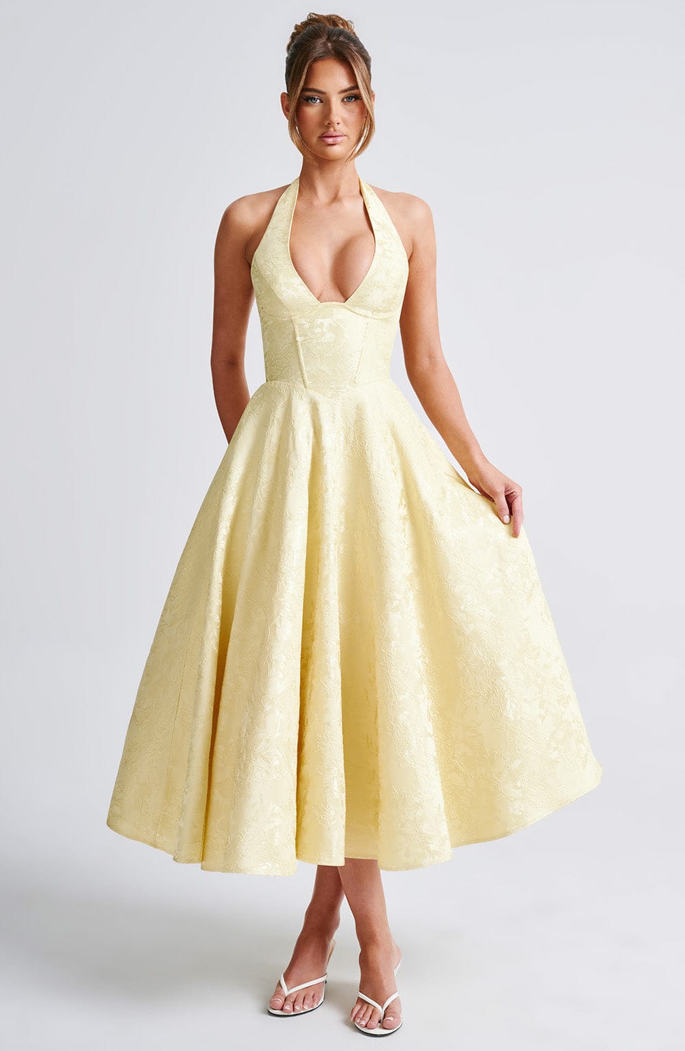 Elegant Vintage Sweetheart Midi Dress