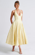 Elegant Vintage Sweetheart Midi Dress