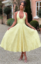 Elegant Vintage Sweetheart Midi Dress