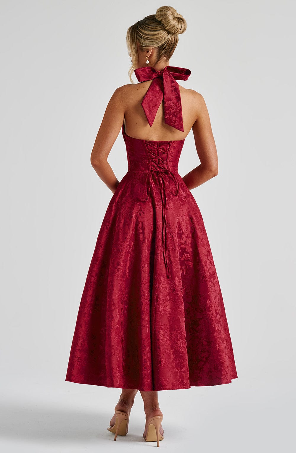 Elegant Vintage Sweetheart Midi Dress
