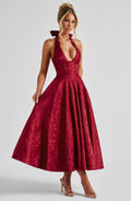 Elegant Vintage Sweetheart Midi Dress