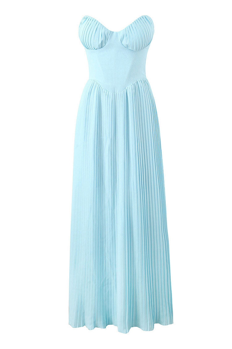 Strapless Sweetheart Evening Maxi Dress