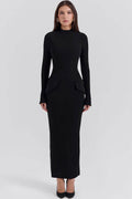 Elegant High Neck Bodycon Maxi Dress