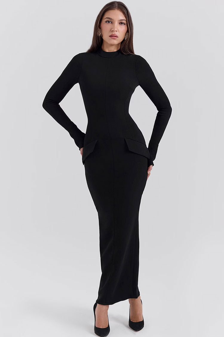 Elegant High Neck Bodycon Maxi Dress