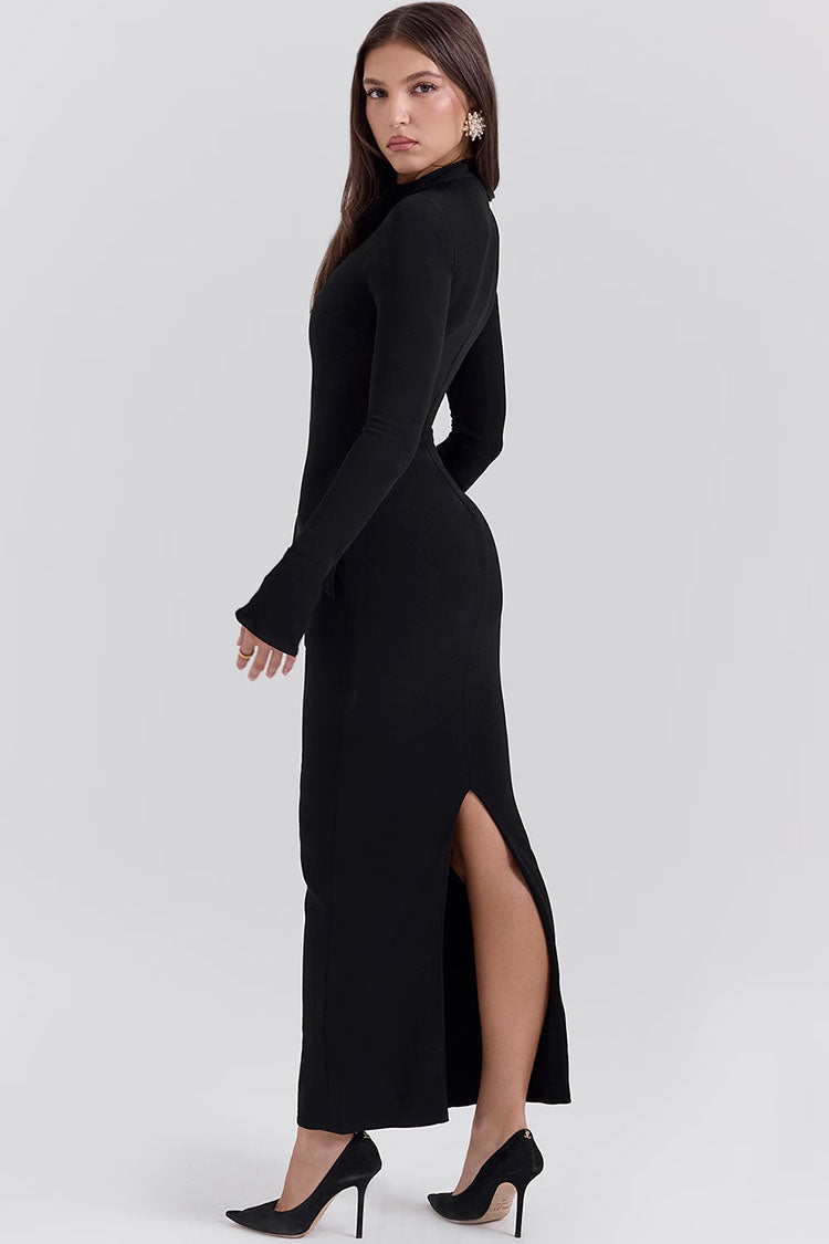 Elegant High Neck Bodycon Maxi Dress